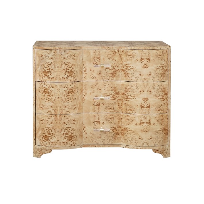Holland Dresser, Wood, Light Brown Burl, Acrylic