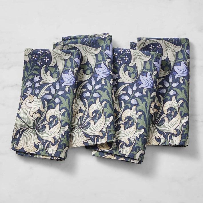 Morris & Co. x Williams Sonoma Golden Lilly Napkins, Set of 4, Blue & Green