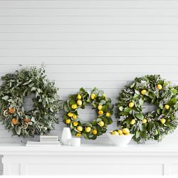 Lemon & Eucalyptus Live Wreath, 20&quot;
