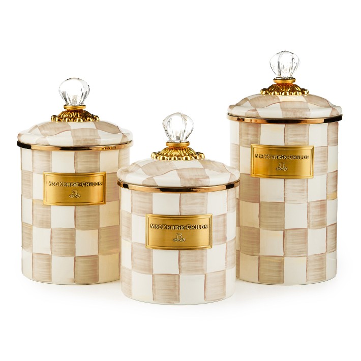 MacKenzie-Childs Mocha Check Canister