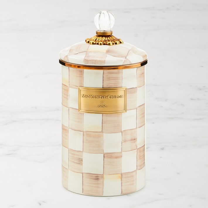 MacKenzie-Childs Mocha Check Canister