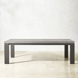 Larnaca Outdoor Slate Grey Metal Fiberstone Dining Table (96&quot;-108&quot;)