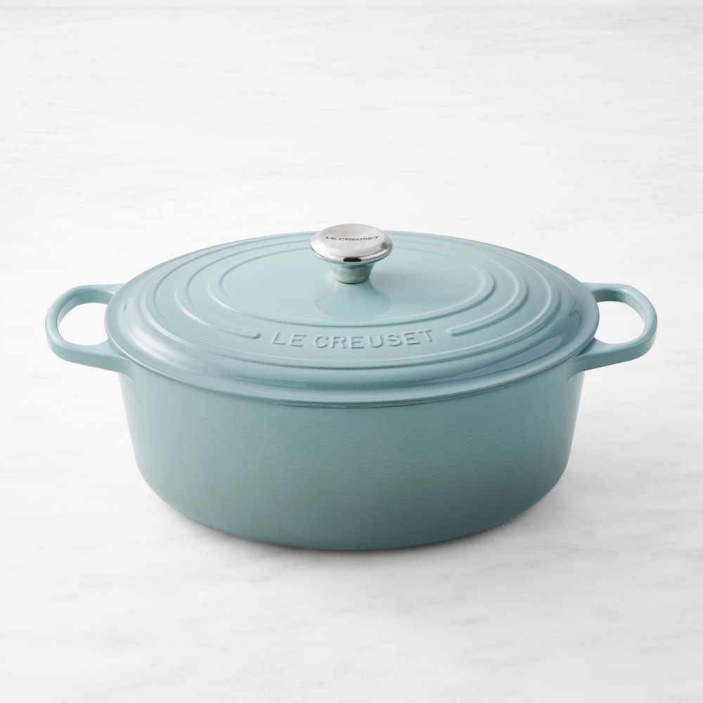Le Creuset Signature Cast Iron Oval Dutch Oven | Sea Salt - 8 qt