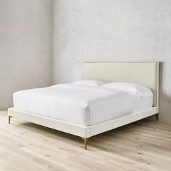 Brooklyn Nontufted Upholstered Bed &amp; Headboard with Nailheads