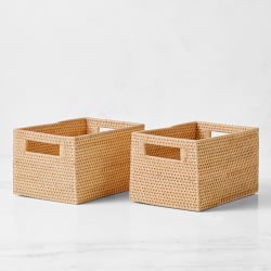 Hold Everything Rattan Lidded Baskets