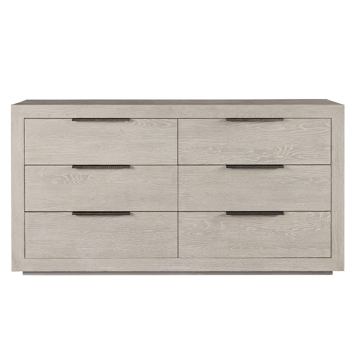 Eldorado 6 Drawer Dresser, Oak, Quartz, Bronze