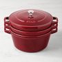 Staub Enameled Cast Iron Stackable 4-Piece Cookware Set, Cranberry