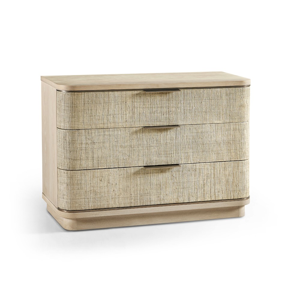 Jonathan Charles Seiche Large Grass Cloth Nightstand