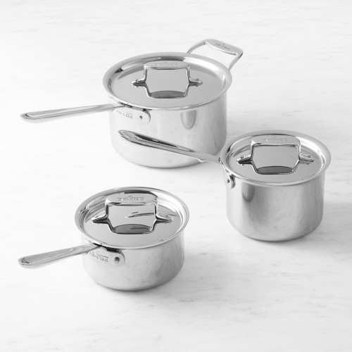 All-Clad D5® Stainless-Steel Saucepan Set of 3, 1 1/2-Qt., 2-Qt., & 4-Qt.