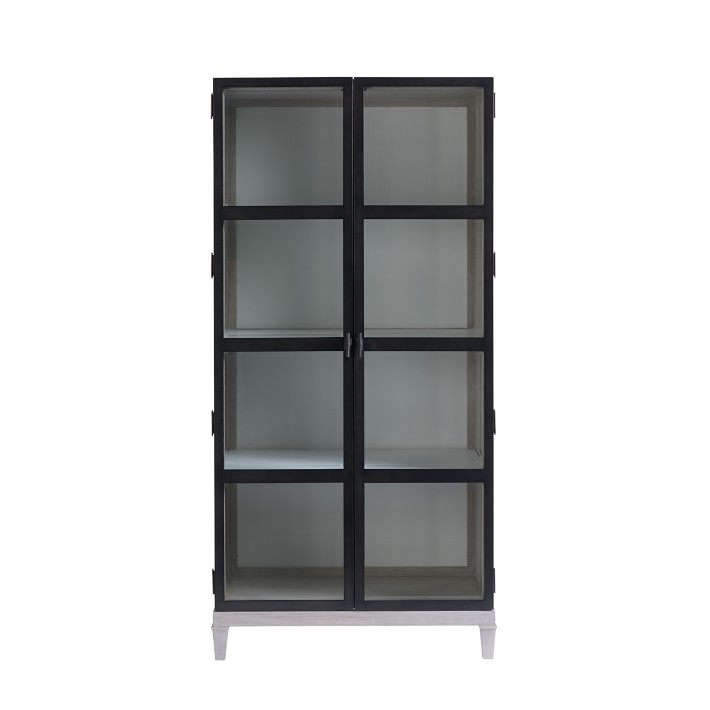 Broadmoor Display Cabinet, Oak, Matte Black, Bronze