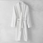 Organic Plush Waffle Velour Robe, Small, White