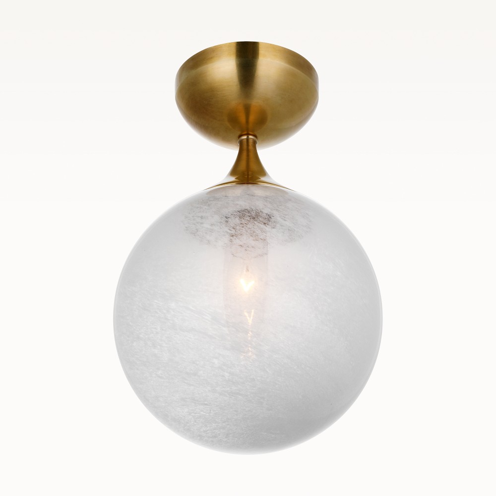 Cristol Single Flush Mount, Hand-Rubbed Antique Brass, Small
