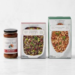 Williams Sonoma Gluten-Free Stuffing Mix, Cranberry Wild Rice Stuffing Mix, & Gravy Base Bundle