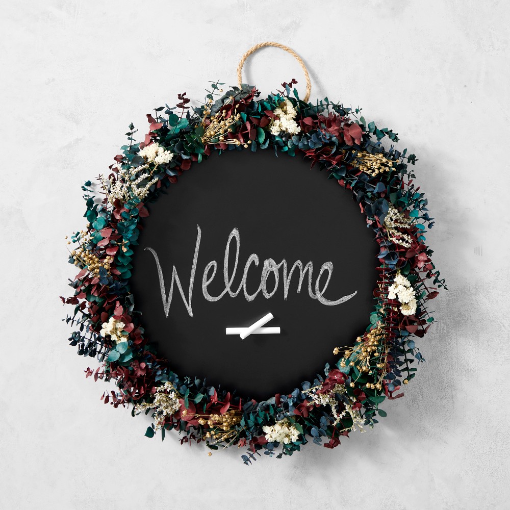 Chalkboard Live Wreath, 30"