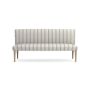 Fitzgerald Dining Bench, Standard, Performance Double Stripe, Mist, Heritage Grey Leg