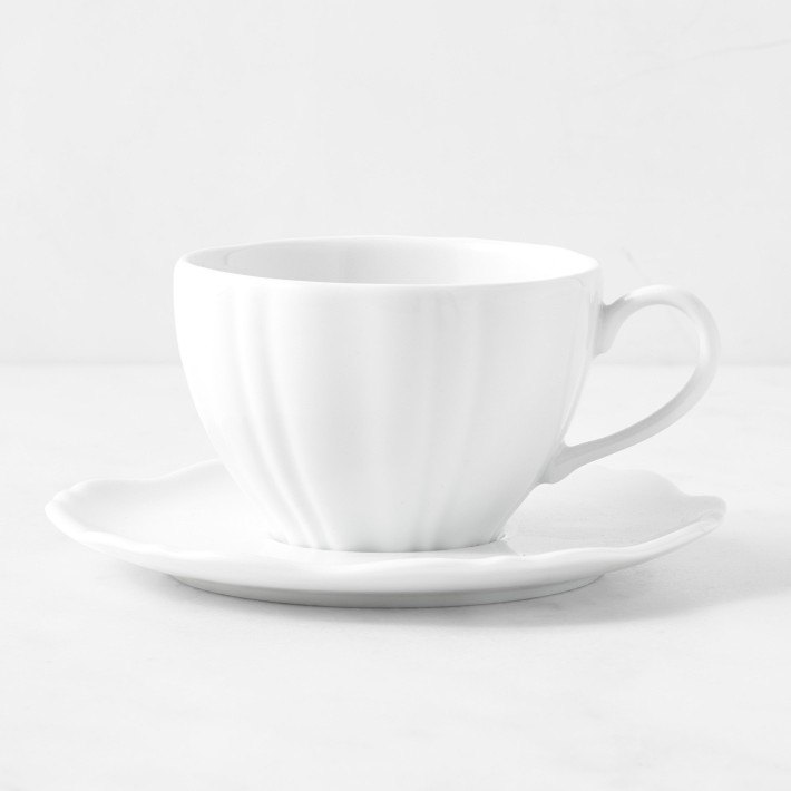 Pillivuyt Chantal Porcelain Cup & Saucer, Set of 4