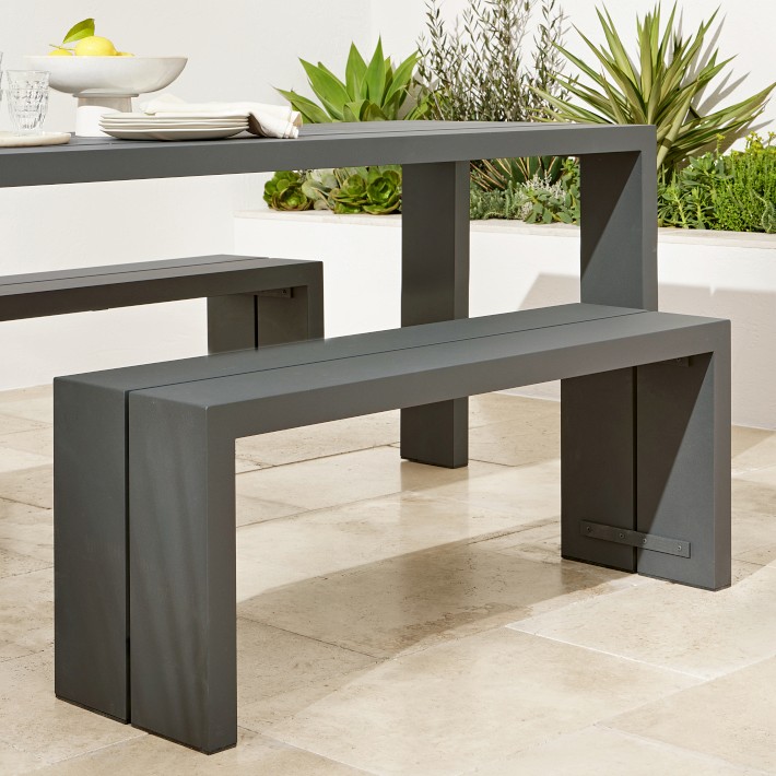 Larnaca Outdoor Metal Dining Bench (46&quot;-65&quot;)