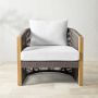 Pasadena Club Chair, Natural Teak, Brown Rope