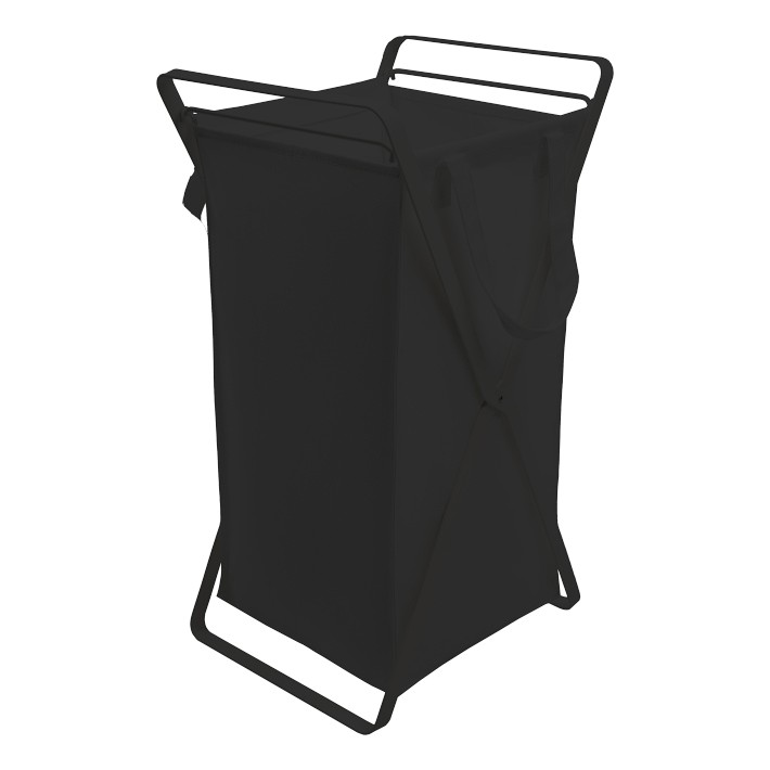 Yamazaki Home Laundry Hamper with Cotton Liner, Small, Black