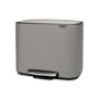Brabantia Bo Step On Dual Compartment Recycling Trash Can, 3 + 6 Gallon