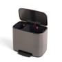 Brabantia Bo Step On Dual Compartment Recycling Trash Can, 3 + 6 Gallon
