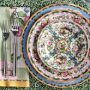 Famille Rose Turkey Appetizer Plates, Set of 4