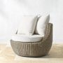 San Clemente Outdoor Curved Swivel Chair, Grey
