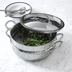 Williams Sonoma Signature Thermo-Clad&#8482; Stainless Steel Braiser with Steamer Insert