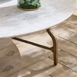 Azurra Hammered Metal Coffee Table (36&quot;-55&quot;)