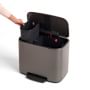 Brabantia Bo Step On Dual Compartment Recycling Trash Can, 3 + 6 Gallon