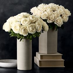 Jeff Leatham x Williams Sonoma Cylindrical White Ceramic Vase