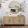 Burl Wood Round Wall Mirror