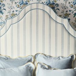 Portman Upholstered Bed &amp; Headboard with Welt