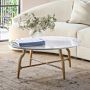 Azurra Hammered Metal Coffee Table (36&quot;-55&quot;)