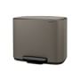 Brabantia Bo Step On Dual Compartment Recycling Trash Can, 3 + 6 Gallon