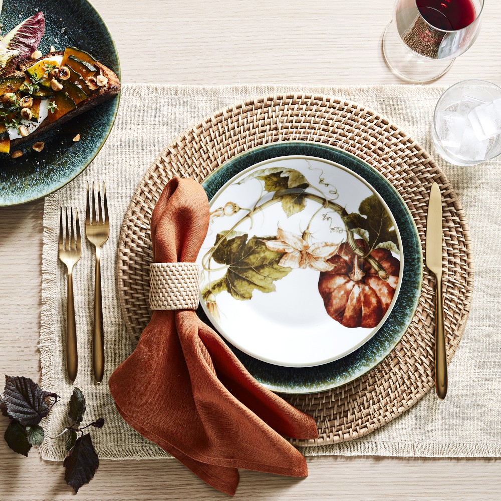 Botanical Pumpkin Salad Plates, Set of 4