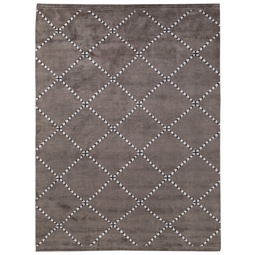 Moroccan Diamond Hand Knotted Rug, 6' X 9', Dark Oak