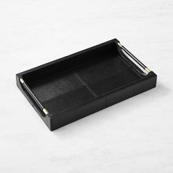 Leather Trays, 10" X 16", Black Leather