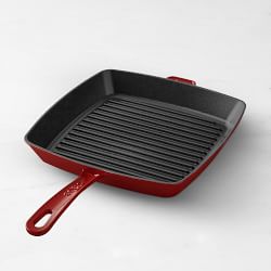 Staub Enameled Cast Iron Grill Pan, 12", Cherry