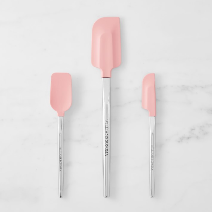 Williams Sonoma Stainless-Steel Handle Spatula Set of 3, Geranium Pink