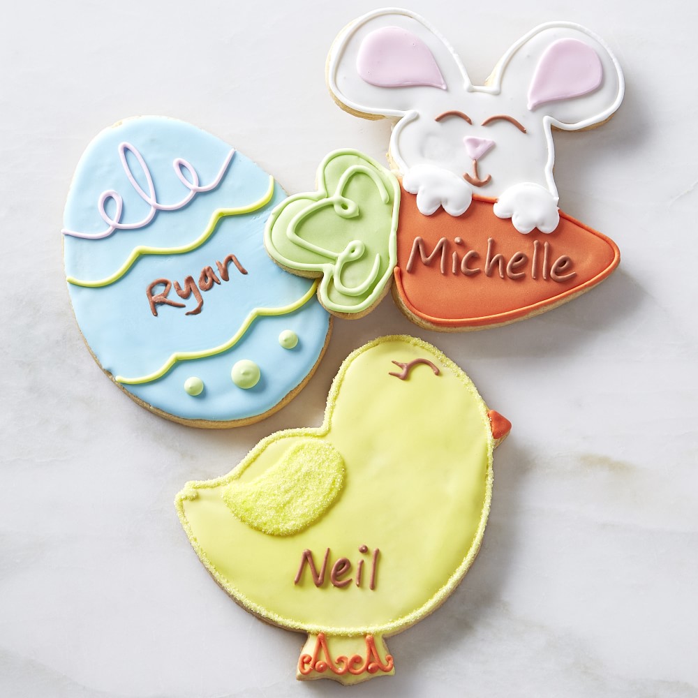 Personalized Giant Easter Assorted Sugar Cookies, Set of 3