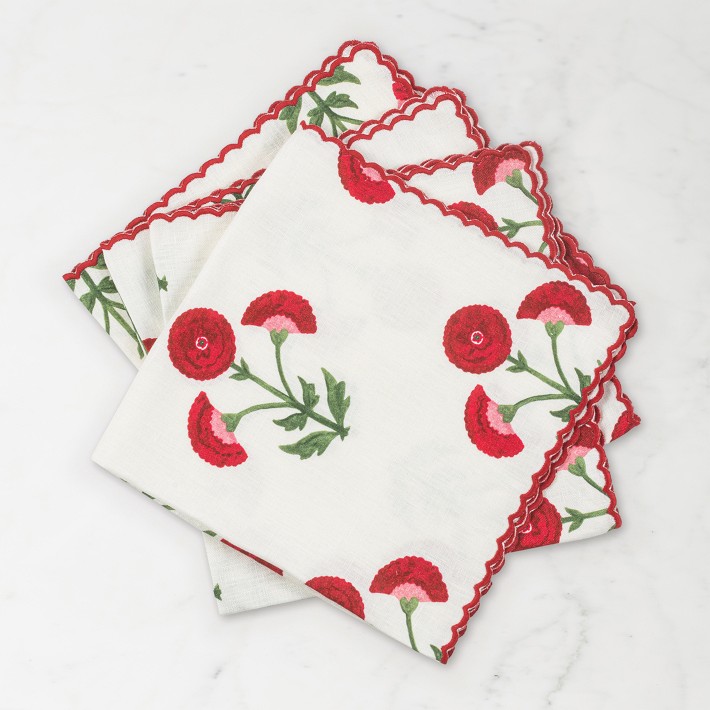 Matouk Schumacher Gisele Napkins, Set of 4, Scalet