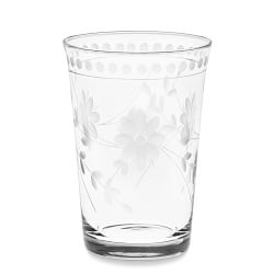 Vintage Etched Tumbler, Each, Clear