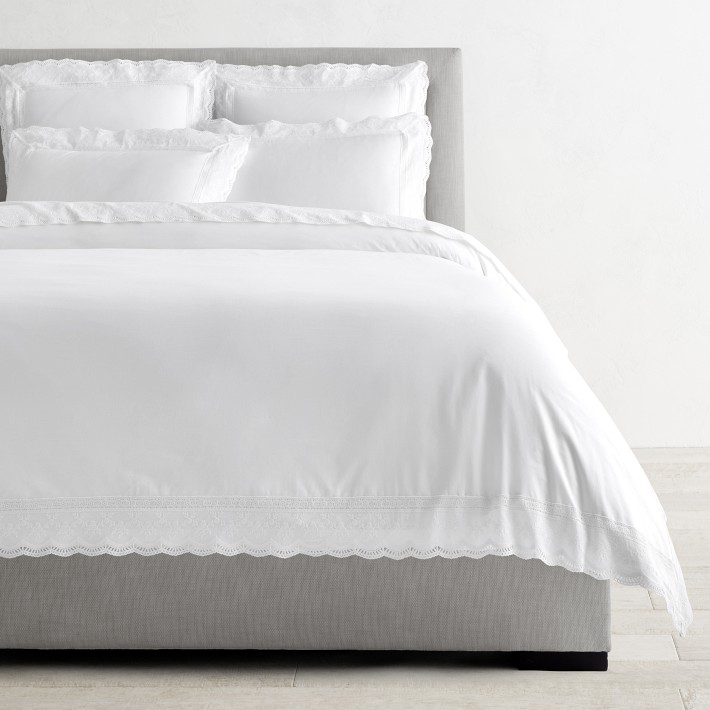 Lace Heritage Duvet And Shams, Full/Queen Duvet, White