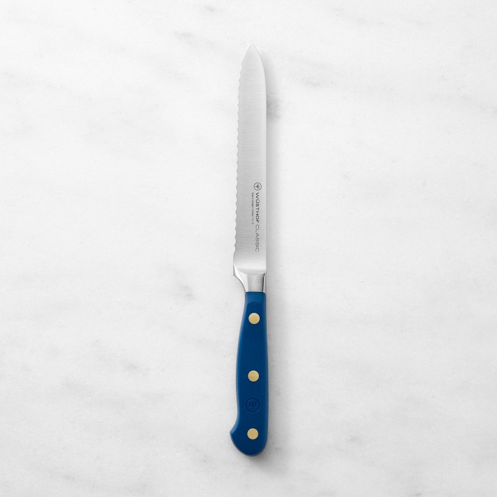 Wüsthof Classic Serrated Utility Knife, 5" - Wild Blueberry
