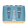 Haden Dorchester 4-Slice Wide Slot Toaster, Stone Blue