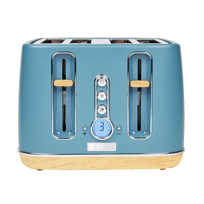Haden Dorchester 4-Slice Wide Slot Toaster, Stone Blue