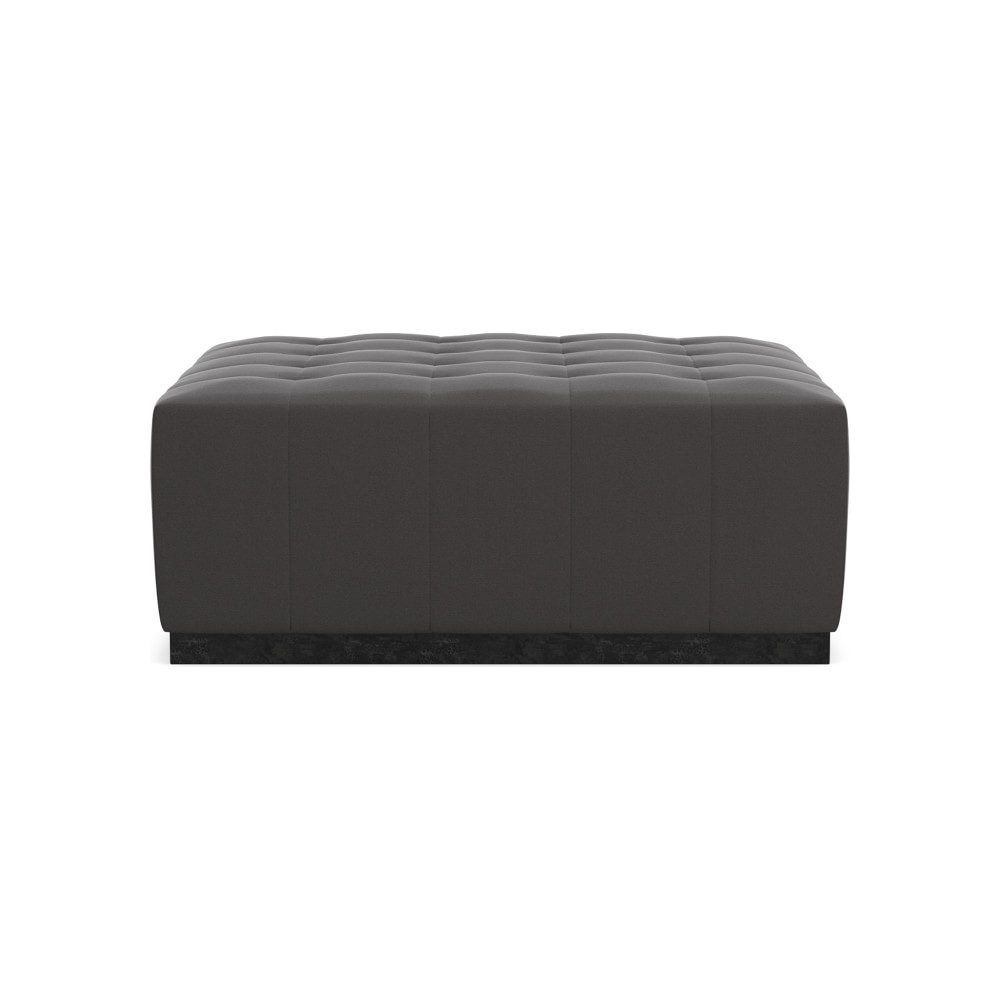Cambria Square Ottoman, Standard Cushion, Signature Velvet, Grey Cloud, Bronze