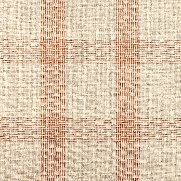 WS Uph Swatches Fabric Swatch, Textured Plaid, Taupe and Red