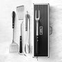 Williams Sonoma Black-Handled 4-Piece BBQ Tool Set with Storage Case
